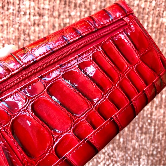 Red Faux Reptile Leather Wallet - Picture 4 of 7